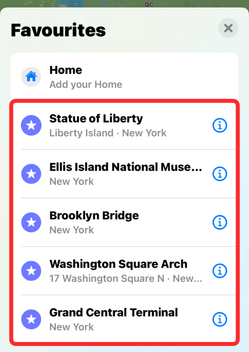 Comment supprimer les favoris sur Apple Maps