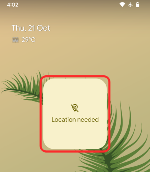 Android 12 天気ウィジェットの位置情報が必要ですか? 直し方