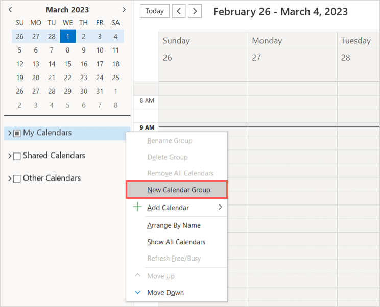 วิธีสร้างกลุ่มปฏิทินใน Microsoft Outlook