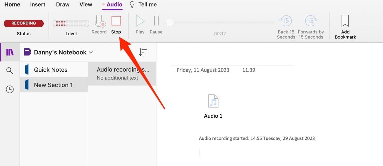 OneNote で音声を録音する方法