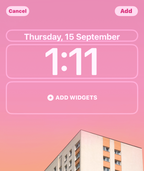 iOS 16で壁紙に時間を置く方法