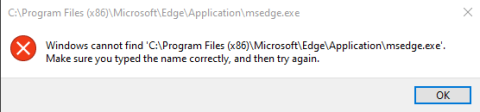 エラーの修正方法: Windows で msedge.exe エラーが見つかりません