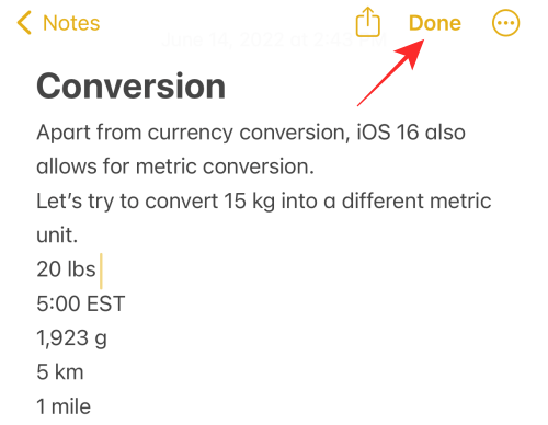iOS 16 上の iPhone でメトリクスを非常に迅速に変換する方法