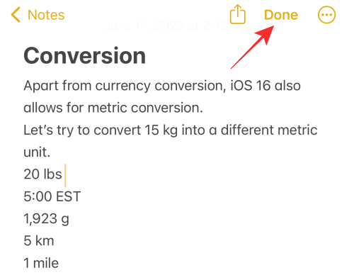 So konvertieren Sie Metriken sehr schnell auf dem iPhone unter iOS 16