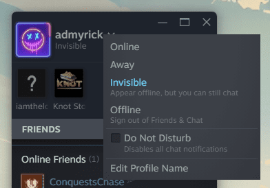 How to Show as Offline in Steam