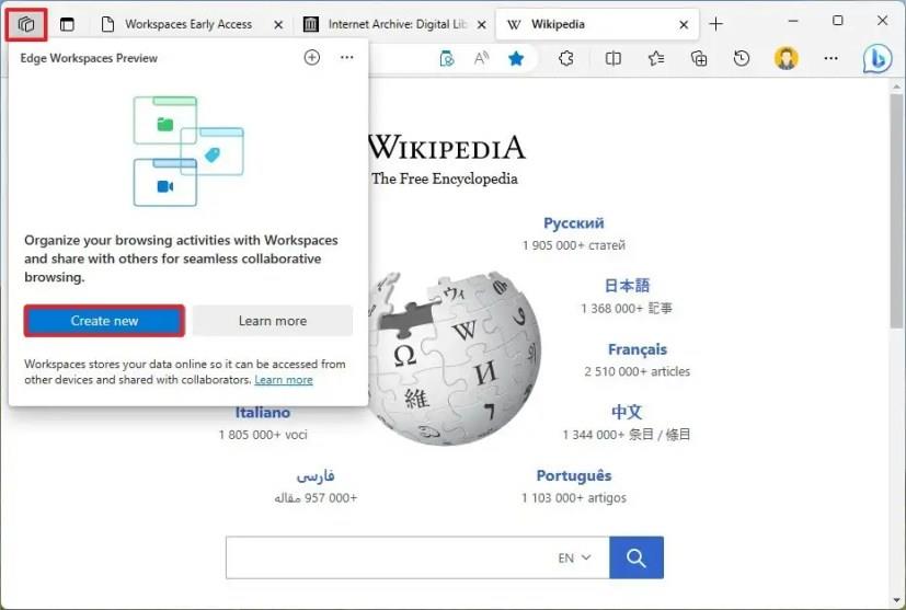 ワークスペースを使用して Microsoft Edge でタブを共有する方法