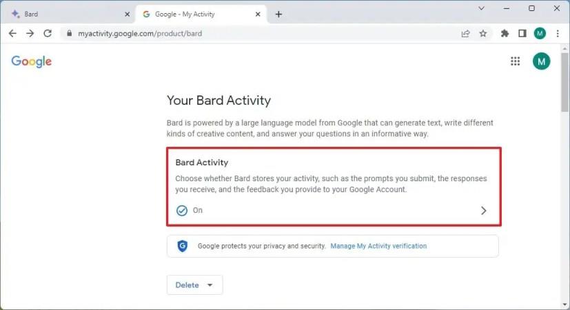 Comment effacer l'historique des activités de Google Bard AI