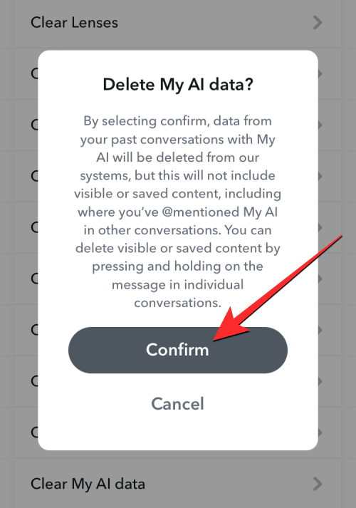 Snapchat での AI 会話をクリアする方法