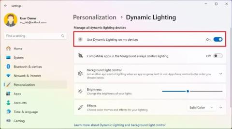 So verwenden Sie Dynamic Lighting für RGB-Geräte unter Windows 11 23H2