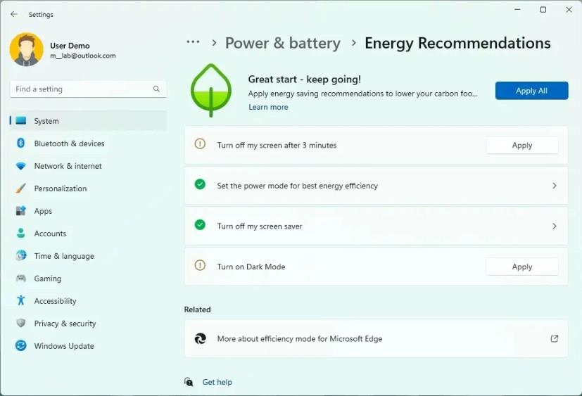 So aktivieren Sie neue Energieempfehlungseinstellungen unter Windows 11