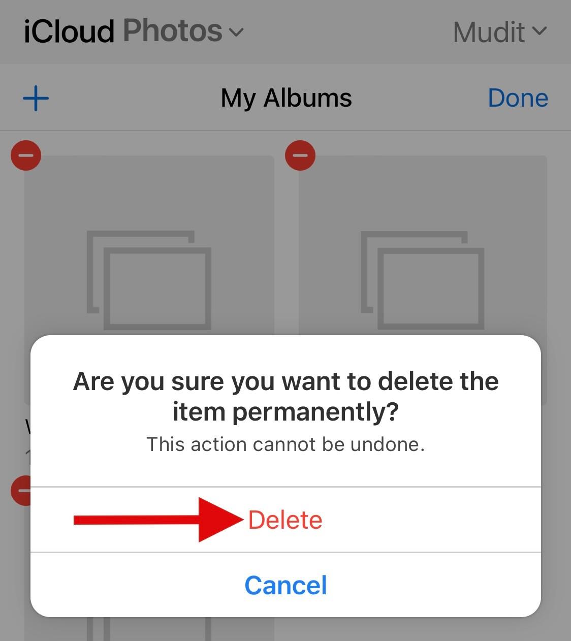 Comment supprimer des albums vides sur iPhone