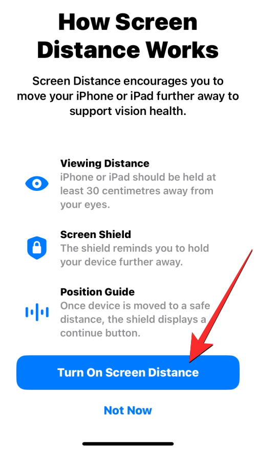 iOS 17で画面距離を有効にして使用する方法