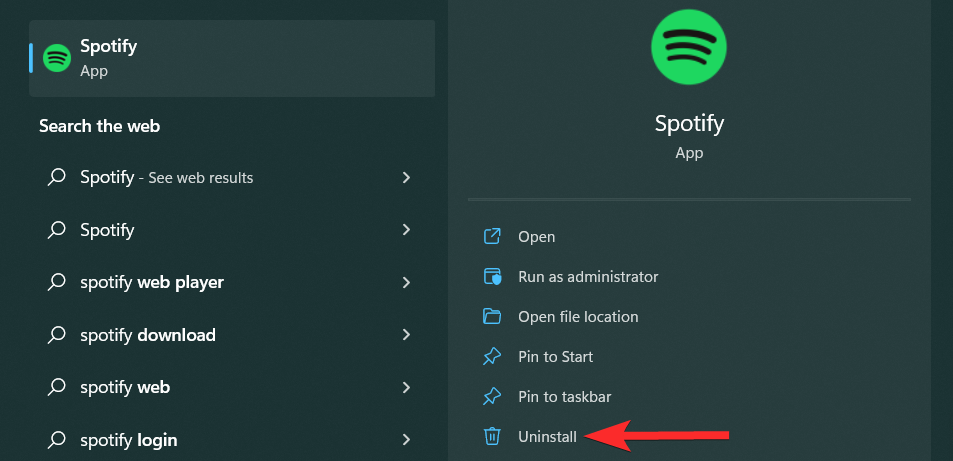 So deinstallieren Sie Spotify unter Windows 11