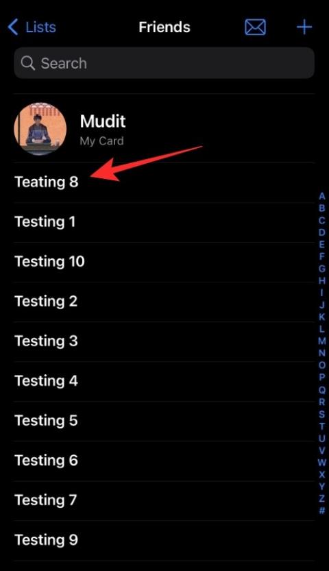 iOS 16의 iPhone 목록에서 연락처를 끌어서 놓는 방법