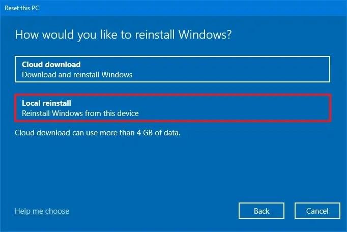 모든 것을 제거하고 Windows 10을 재설정하는 방법