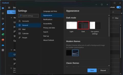 Windows 11에서 새로운 Outlook 앱 다크 모드를 활성화하는 방법