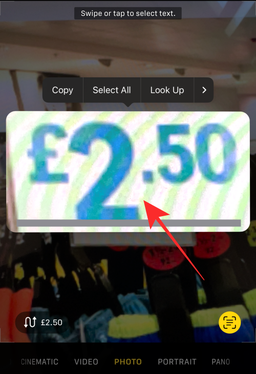 iOS 16のiPhoneのカメラを使用して通貨を換算する方法