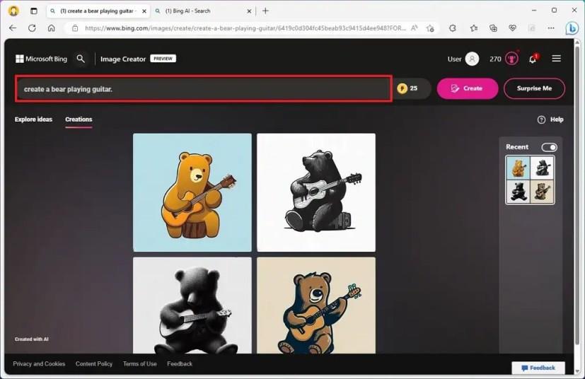 Comment créer des images avec l'IA sur Bing Chat