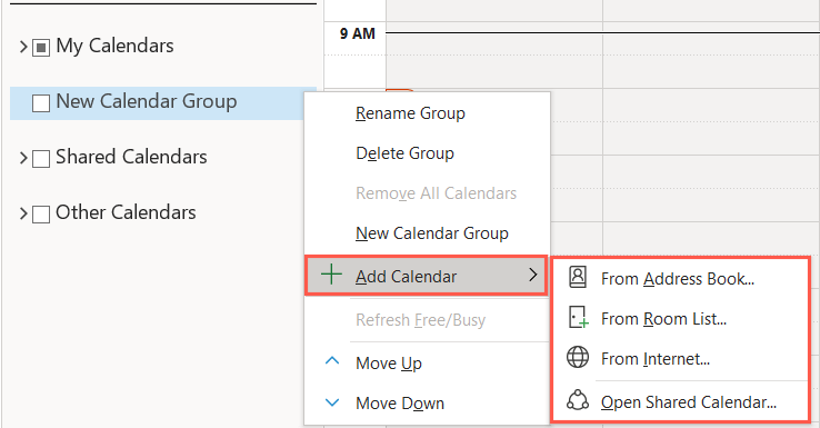 So erstellen Sie eine Kalendergruppe in Microsoft Outlook