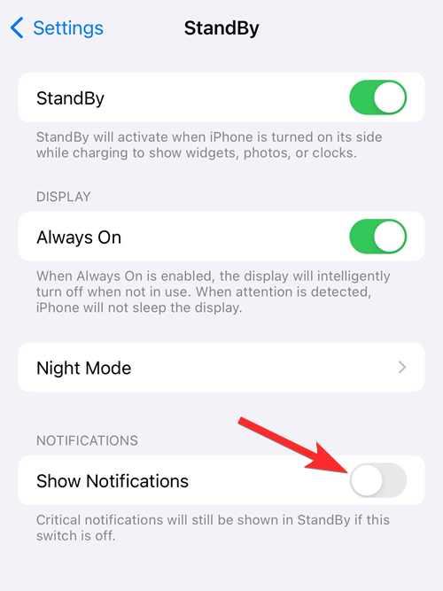 如何在運行 iOS 17 的 iPhone 上啟用或禁用待機模式下的通知