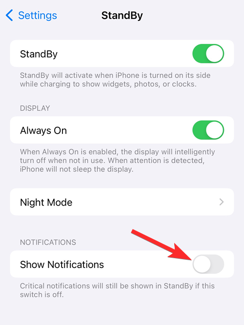 So aktivieren oder deaktivieren Sie Benachrichtigungen im Standby-Modus auf dem iPhone mit iOS 17