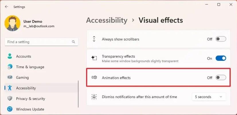 Windows 11에서 애니메이션 효과를 비활성화하는 방법