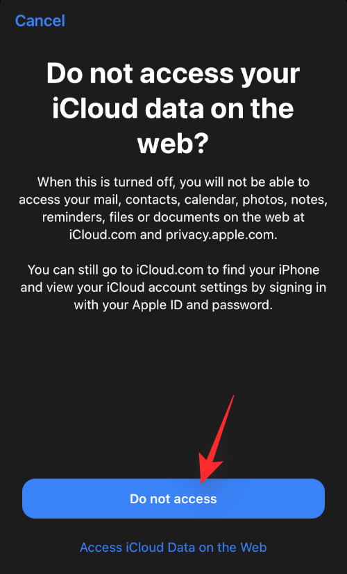 如何禁止訪問 iCloud 網頁上的數據