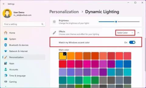 So aktivieren Sie Dynamic Lighting, um die Akzentfarbe für RGB-Peripheriegeräte unter Windows 11 anzupassen