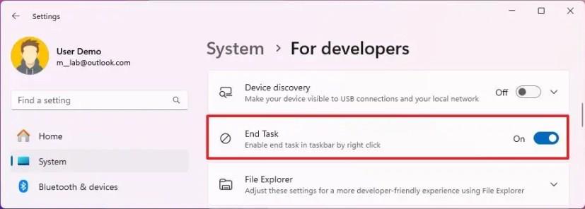 Windows 11でタスクバーのタスク終了オプションを有効にする方法