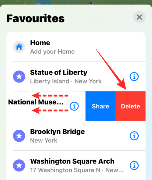 Comment supprimer les favoris sur Apple Maps