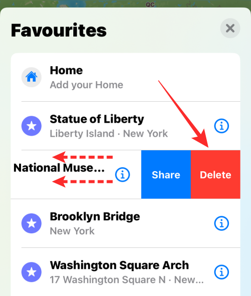 วิธีลบรายการโปรดบน Apple Maps
