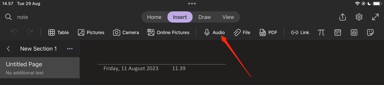 Comment enregistrer de l'audio dans OneNote