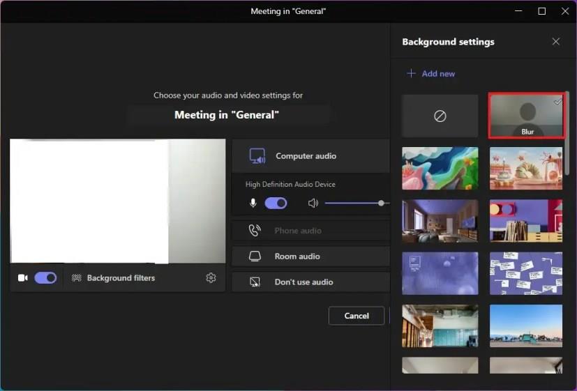 So ändern Sie den Hintergrund in Microsoft Teams vor dem Meeting