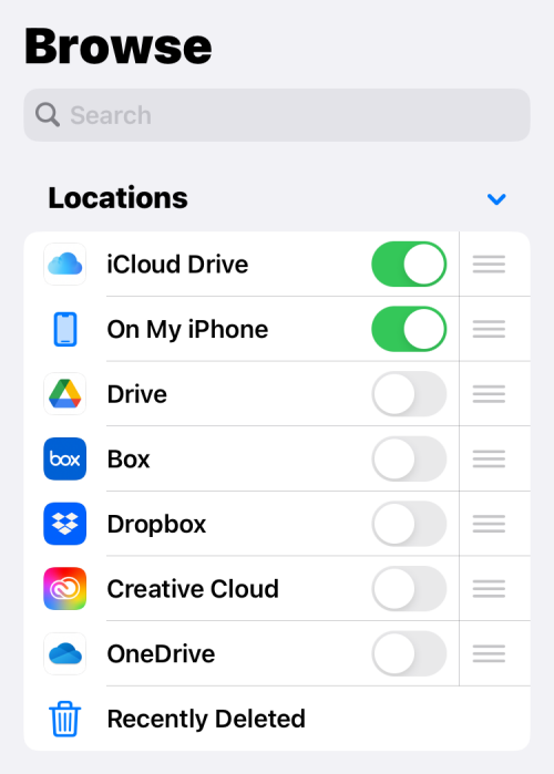 iPhoneのファイルアプリにGoogleドライブ、OneDrive、DropBoxを追加する方法
