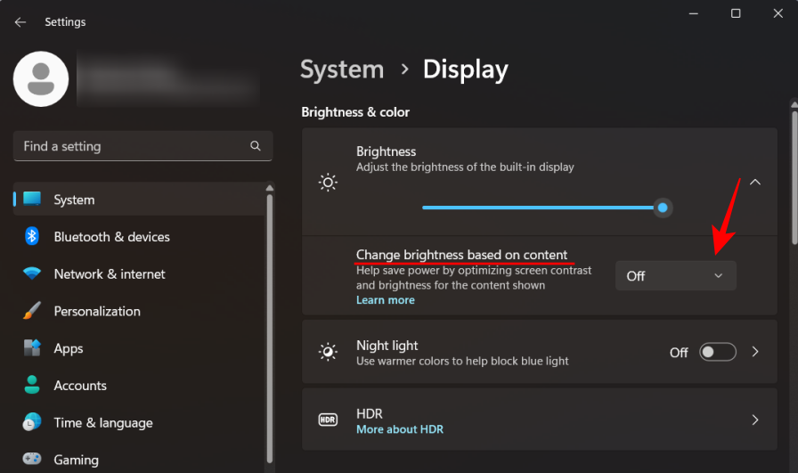 So aktivieren oder deaktivieren Sie die inhaltsadaptive Helligkeitssteuerung in Windows 11