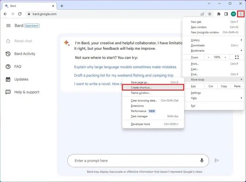 Comment installer Google Bard en tant qu'application sur Windows 11