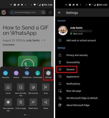 Edge untuk Android: Cara Mengubah Mesin Pencari Default