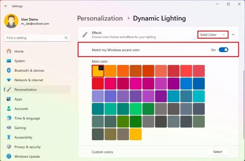 So verwenden Sie Dynamic Lighting für RGB-Geräte unter Windows 11 23H2