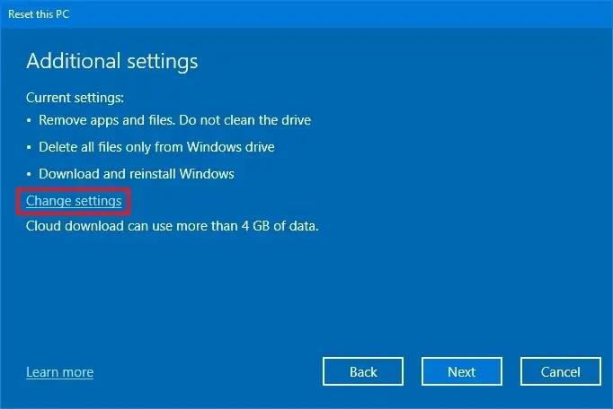 모든 것을 제거하고 Windows 10을 재설정하는 방법