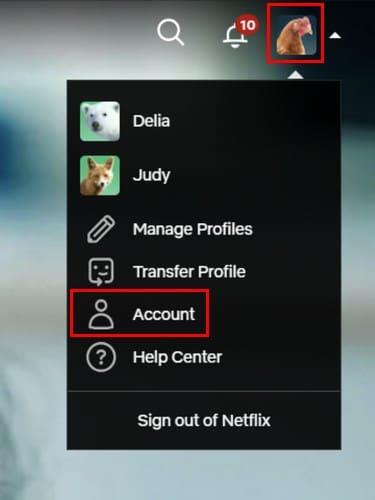 Netflix: изменить пароль
