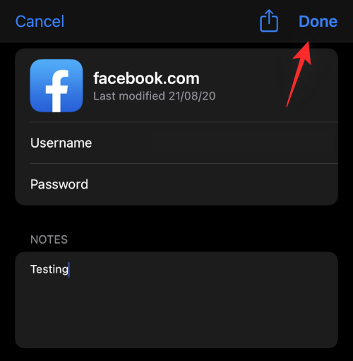 iPhone に保存したパスワードにメモを追加する方法