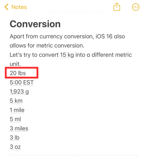 iOS 16 上の iPhone でメトリクスを非常に迅速に変換する方法