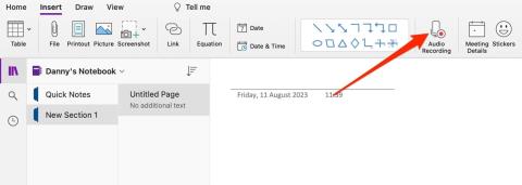 วิธีบันทึกเสียงใน OneNote