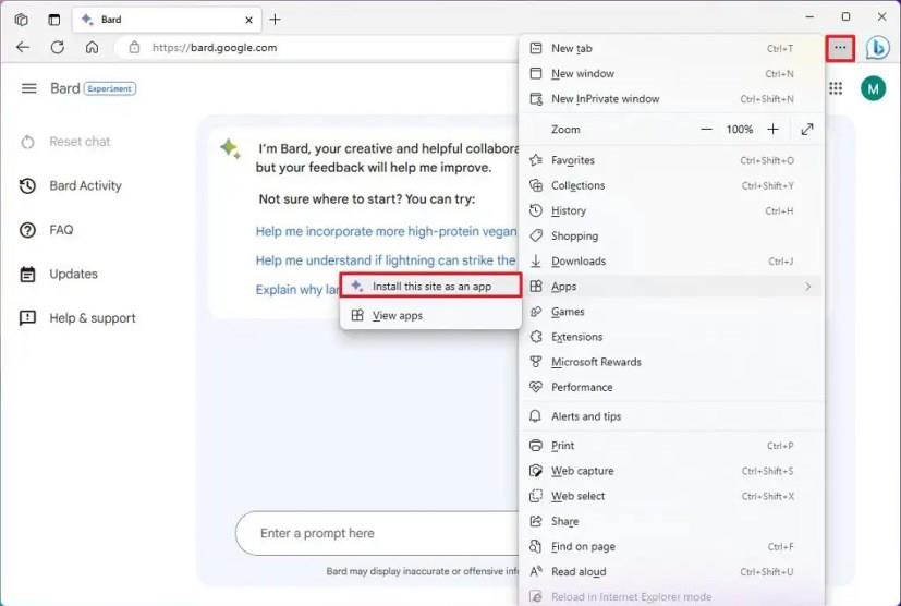 Comment installer Google Bard en tant qu'application sur Windows 11