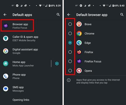 Android でデフォルトのブラウザを変更する方法