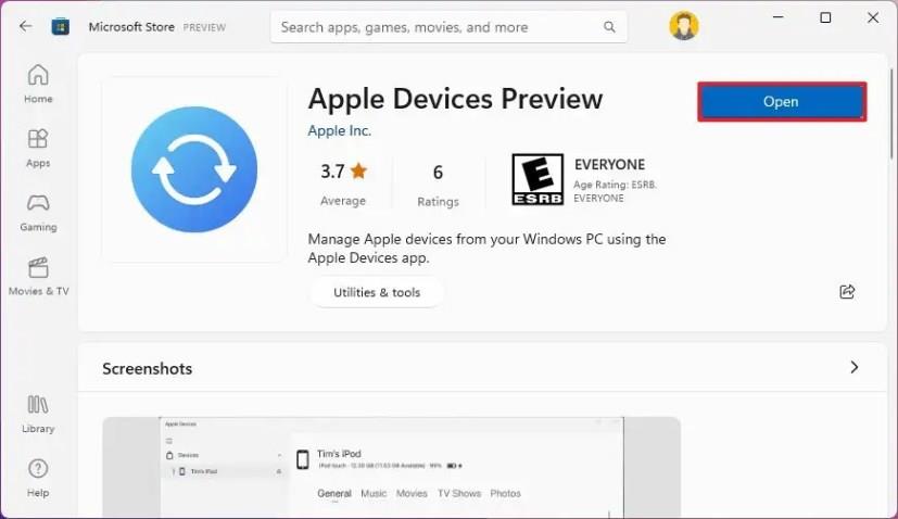 So installieren Sie die Apple Devices (offizielle) App unter Windows 11