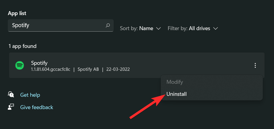 So deinstallieren Sie Spotify unter Windows 11