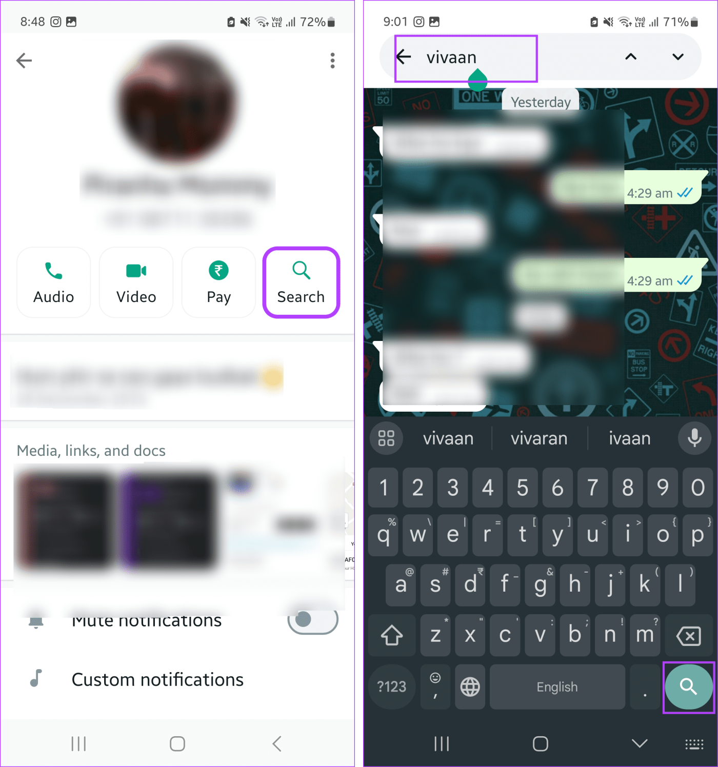 WhatsApp でメッセージを検索する方法