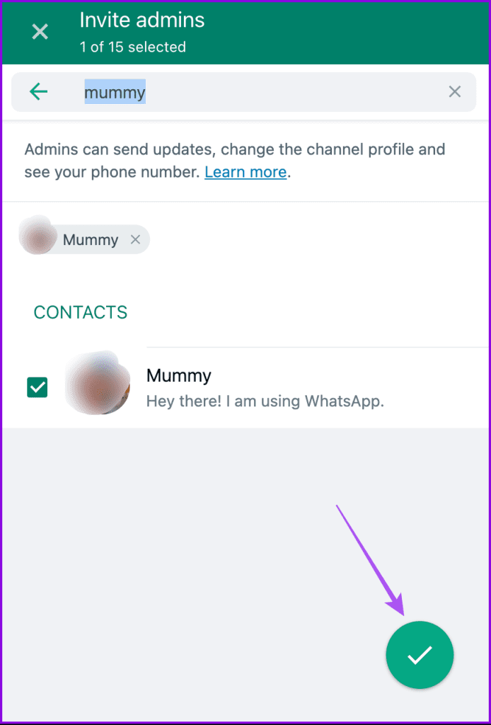 如何為 WhatsApp 頻道新增多個管理員