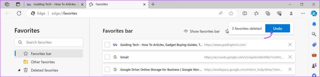 Como recuperar favoritos excluídos no Microsoft Edge
